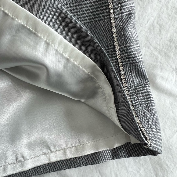 GANNI plaid mini skirt with rhinestone trim - Picture 4 of 6